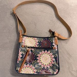 Fossil Crossbody Bag | Coated Canvas Multicolor